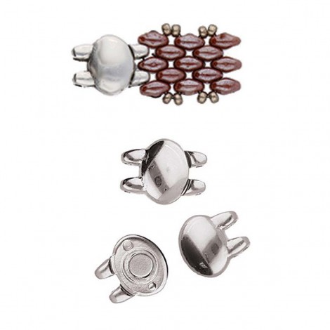 10x13.2mm Kypri II Superduo Magnetic Clasp - Antique Silver Plated - Pack of 2 10x13.2mm Kypri II Superduo Magnetic Clasp - Antique Silver Plated - Pack of 2