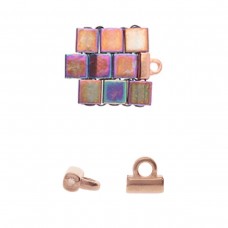 5.13x5.2mm Soros Tila Bead Ending - Rose Gold Plated - Pack of 2