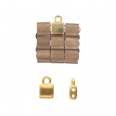 5x7.6mm Piperi Tila Bead Ending - 24K Gold Plated - Pack of 2 pair