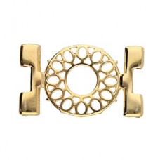 26x15mm Detis Cymbal - Tila Bead Connector - 24K Gold Plated - Each