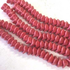 10x12mm 3-Petal Czech Flower Beads - Metallic Suede - Guava - Pack of 50