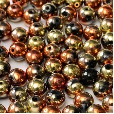 4mm Czech Round Glass Beads - Crystal California Gold Rush