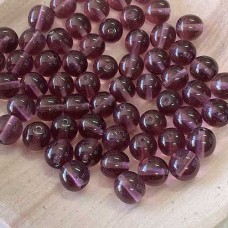 8mm Dark Amethyst Round Czech Druk Beads - Pack of 20