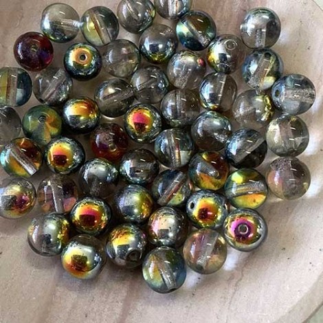 8mm Czech Round Beads - Crystal Marea - Pack of 20 8mm Czech Round Beads - Crystal Marea - Pack of 20