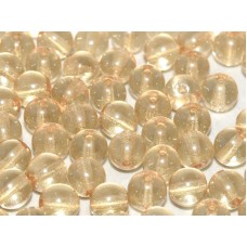8mm Czech Round Glass Beads - Transparent Lustre Champagne - Pack of 20