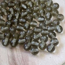 6mm Black Diamond Czech Glass Round Druk Beads - Pack of 20