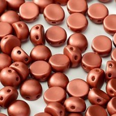 6mm Czech 2-Hole Cabochons - Metallic Bronze - Pack of 33