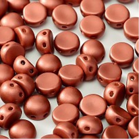 6mm Czech 2-Hole Cabochons - Metallic Bronze - Pack of 33