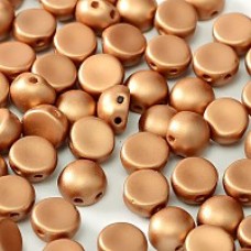 6mm Czech 2-Hole Cabochons - Metallic Copper - Pack of 33