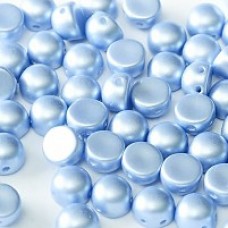 6mm Czech 2-Hole Cabochons - Pastel Lt Sapphire - Pack of 33