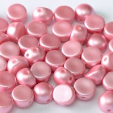 6mm Czech 2-Hole Cabochons - Pastel Pink - Pack of 33