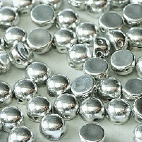 6mm Czech 2-Hole Cabochons - Crystal Labrador Full - Pack of 33
