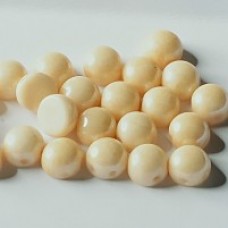 6mm Czech 2-Hole Cabochons - White Champagne - Pack of 33