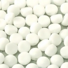 6mm Czech 2-Hole Cabochons - Chalk White - Pack of 33