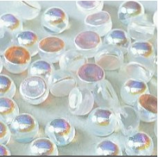 6mm Czech 2-Hole Cabochons - Crystal AB - Pack of 33