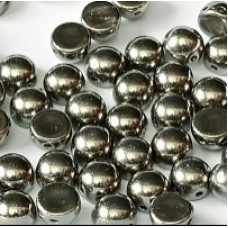 6mm Czech 2-Hole Cabochons - Crystal Full Chrome - Pack of 33