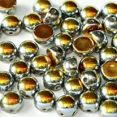 6mm Czech 2-Hole Cabochons - Crystal Full Marea - Pack of 33