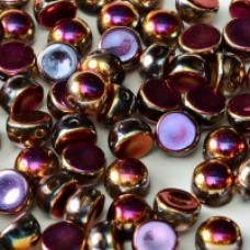 6mm Czech 2-Hole Cabochons - Crystal Sliperit Full - Pack of 33