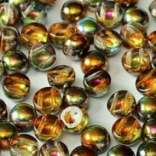 6mm Czech 2-Hole Cabochons - Crystal Magic Copper - Pack of 33