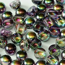 6mm Czech 2-Hole Cabochons - Crystal Magic Purple - Pack of 33