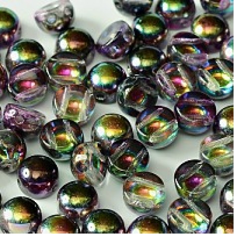 6mm Czech 2-Hole Cabochons - Crystal Magic Purple - Pack of 33
