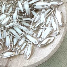 5x16mm Czech Daggers - Crystal/White - Pack of 20