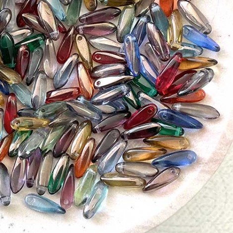 3x10mm Czech Glass Daggers - Copper Luster Mix - Pack of 50