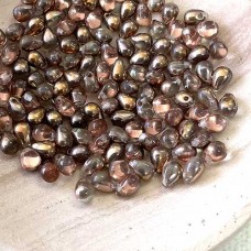 6x4mm Czech Top Drilled Teardrops - Apollo Gold - Pack of 20