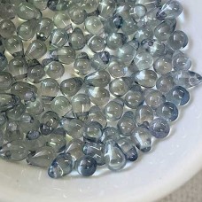 6x4mm Czech Teardrops - Luster Transparent Blue - Pack of 20
