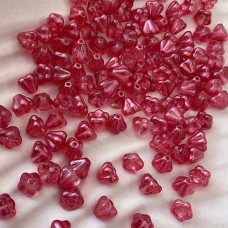 4x6mm Czech Baby Bell Flowers - Satin Sherbert - Pack of 20