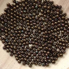 3mm Czech Round Glass Beads - Jet-Bronze Vega - Pack of 100