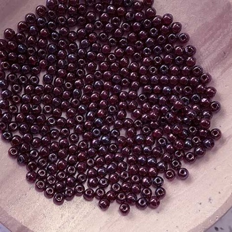 3mm Czech Round Beads - Luster Metallic Amethyst - Pack of 100