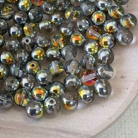 6mm Marea Czech Round Glass Druk Beads - Pack of 20
