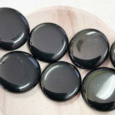 28mm Czech Round Medallion Beads - Jet - Pack of 2