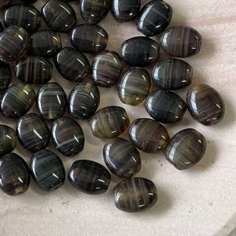 6x4mm Amethyst/Garnet Hurricane Bevelled Oval Beads - Pack of 20