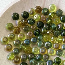 4x7mm Czech Olive Celsian Gemstone Firepolish Rondelle - Pack of 10