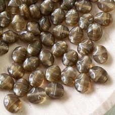 6x7mm Czech Sparkling Diamonds Oval - Silky Brown - Pack of 20