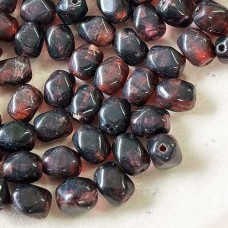 8x6mm Czech Oval Beads - Brown/Amethyst/Olivine - Pack of 20