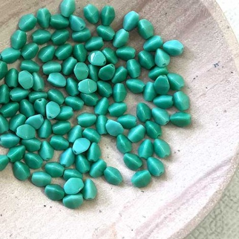 5x3mm Czech Pinch Beads - Opaque Turquoise - Pack of 50