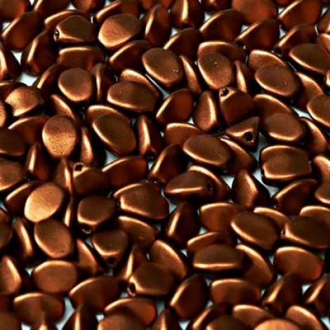 5x3mm Czech Pinch Beads - Metallic Copper