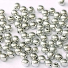 3mm Crystal Full Labrador Silver Round Czech Glass Beads