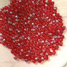 3mm Czech Round Beads - Siam Ruby AB - Pack of 100