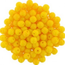 4mm Czech Round Glass Beads - Sunflower Yellow