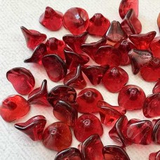 10x12mm 3-Petal Czech Flower Beads - Wine - Pack of 10