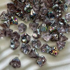 8x6mm Czech Bellflowers - Vitrail - Lt Rosaline - Pack of 20