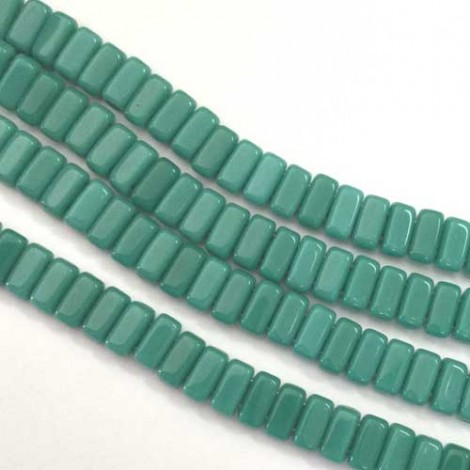 3x6mm CzechMates Brick Beads - Rich Turquoise - Pack of 50