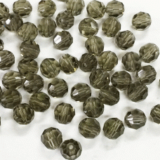 6mm Black Diamond Czech Multi-Cut Round Beads - Pack of 10