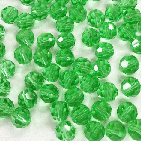 6mm Peridot Czech Multi-Cut Round Beads - Pack of 10