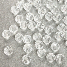 6mm Crystal Czech Multi-Cut Round Beads - Pack of 10