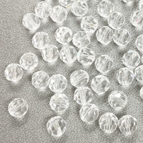6mm Crystal Czech Multi-Cut Round Beads - Pack of 10